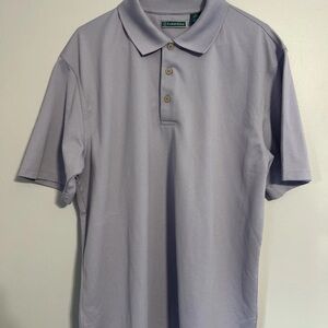 Cubavera Men's Short Sleeve Golf Polo Shirt, Ribbed Texture Lilac Size XL